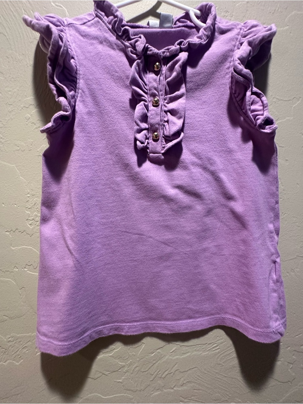 Janie and Jack Lavender Ruffle Button Top